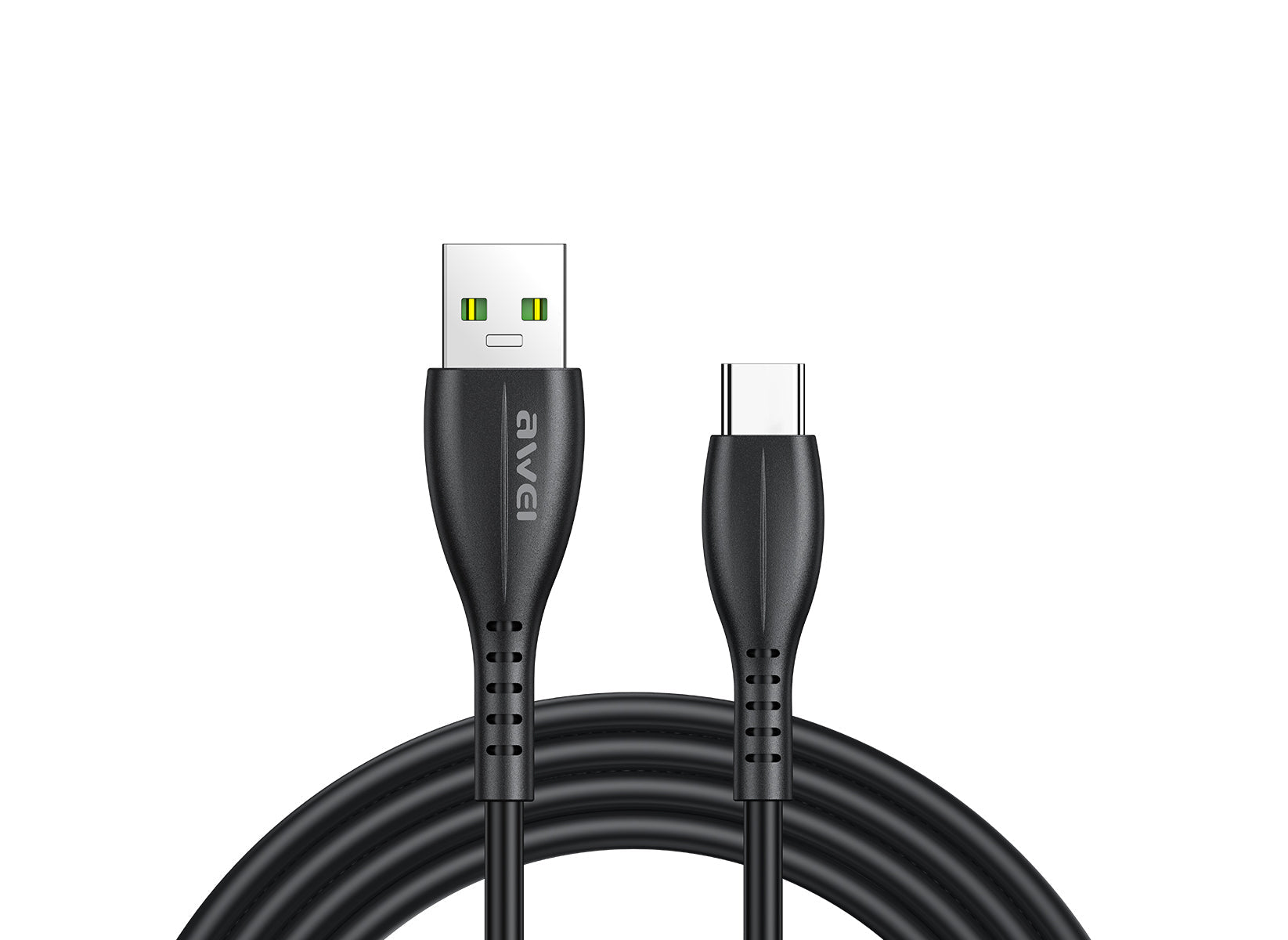 AWEI CL-115 USB Type C Cable 2.4A Fast Charging Wire Cord (1M) - Black