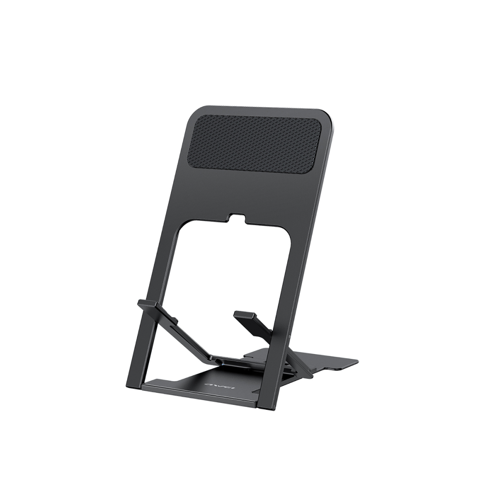 AWEI X28 便攜式可折疊手機支架，適用於智慧型手機和平板電腦 - 黑色