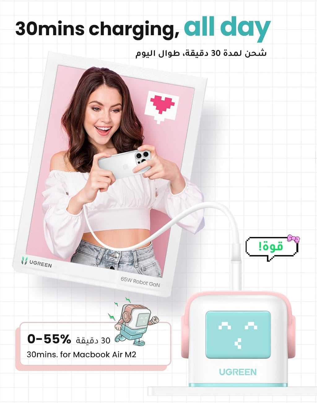 UGREEN Uno RG 65W 3-Port GaN Fast Charger